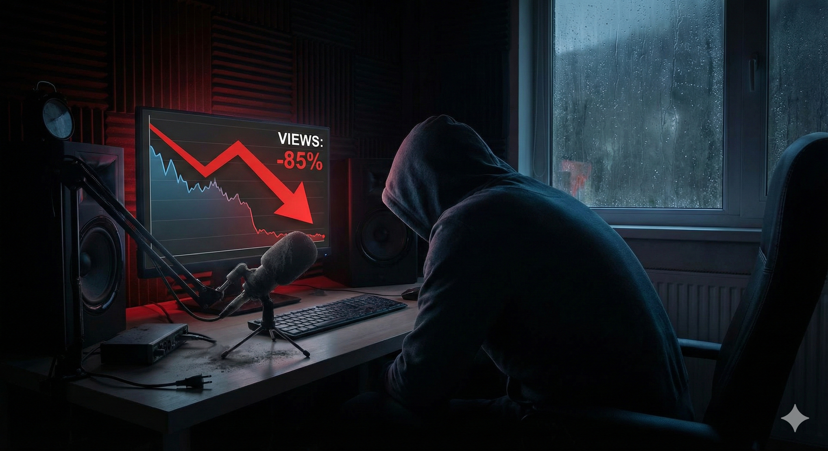 Queda de Visualizações em Canal Dark